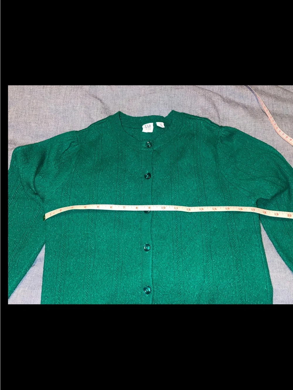 GAP Kids Emerald Green Button-Up Knit Cardigan Sweater